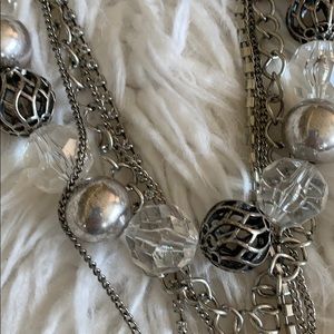 3/$20 Silver and Clear Multi Strand Necklace